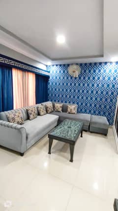 Par Day short time two BeD Room apartment Available for rent in Bahria town phase 4 and 6 empire Heights 2 Family apartment