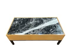 Beautiful Marble-Top Coffee Table with Wooden Frame