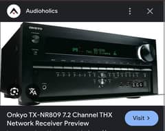 Onkyo TX-NR809 7.2ch 4K Amplifier (JBL klipsch Denon Yamaha)