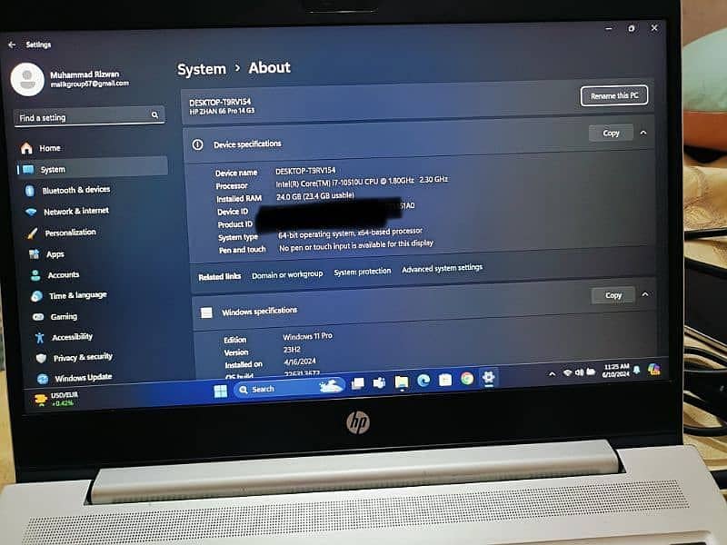 HP Zhan i7 10gen laptop 66 pro 14 G3 5