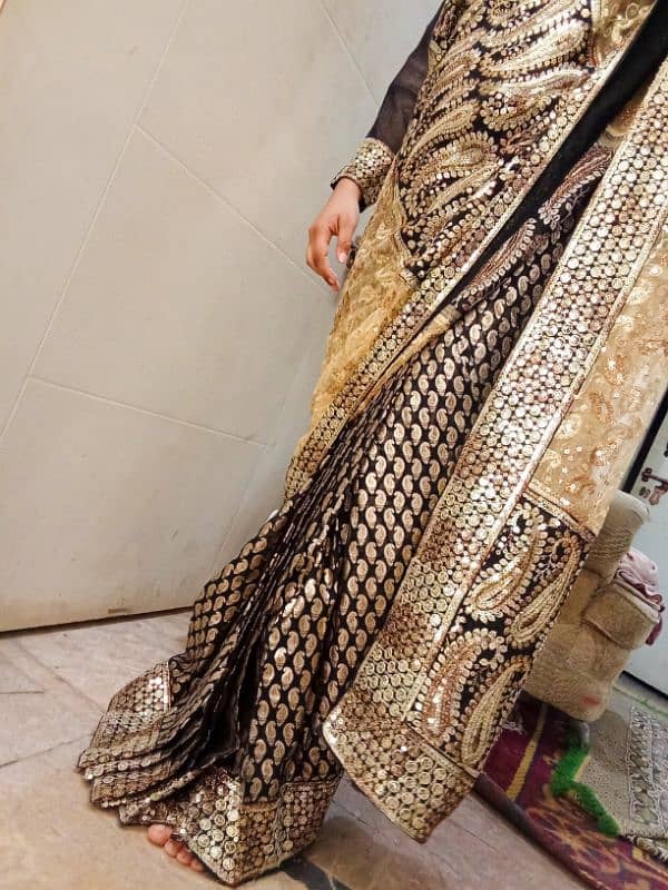 Full Sequence Black Saree 0