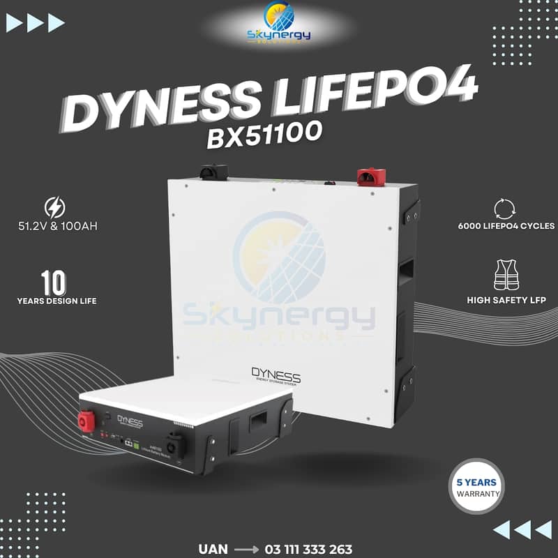 Dyness Lithium Ion Batter | 51.2V | 100Ampere 6000 Life Cycles 0