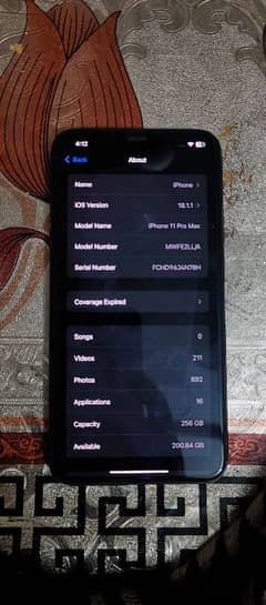 I phone 11 pro max 256 gb 10 by 10 condition JV