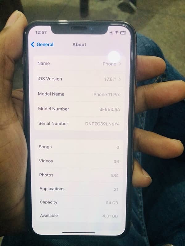 Iphone 11pro 64GB PTA Approved 1