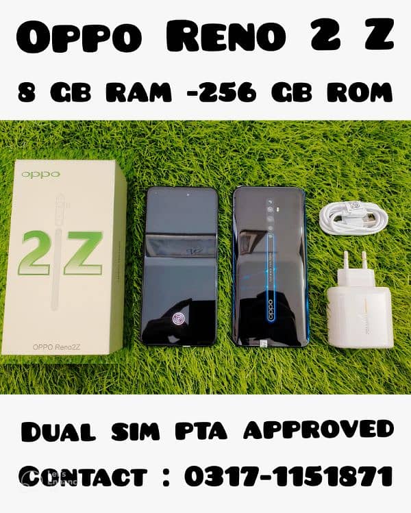 OPPO RENO 2 Z 8 GB RAM - 256 GB ROM WITH BOX-CHARGER DUAL SIM APPROVED 0