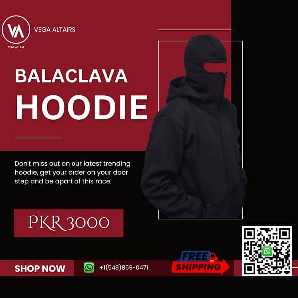 BALACLAVA HOODIE, Free delivery 1