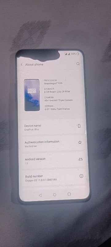 OnePlus 7pro 8/256 pta approved doual sim 1