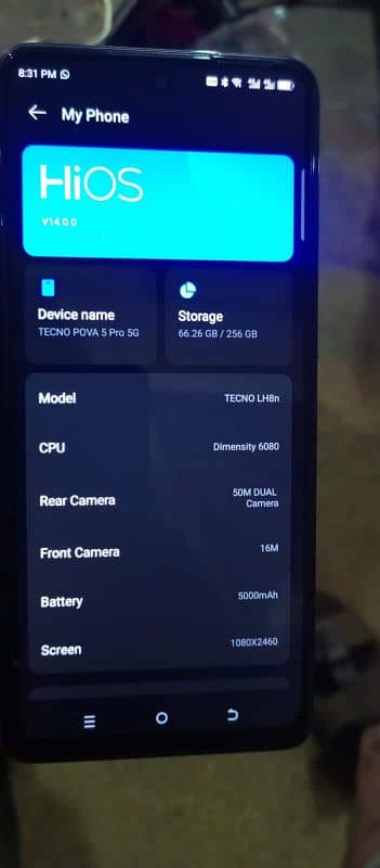 Tecno pova 5 pro 5g 8gb 256gb 9 month warranty vip condition 6