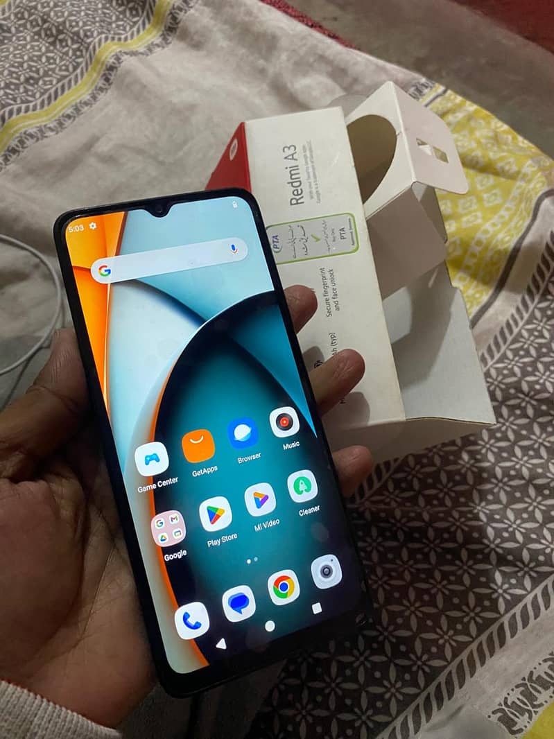 Redmi a3 4/128 with box charger 1