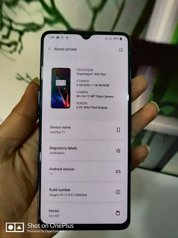 oneplus 7T 128 gb good condition 0