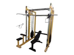 Smith machine cable cross over function trainer squat rack lat gym