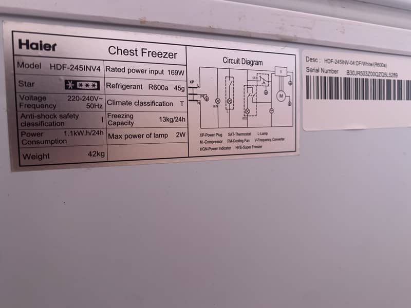 Haier Chest Freezer Inverter Model HDF245INV4 3