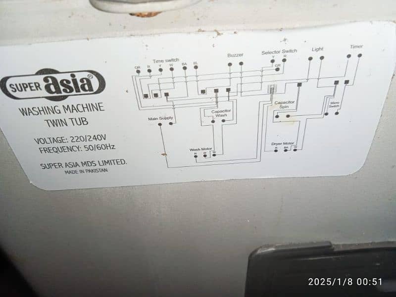 haier washing machine twin tub model no: HWM 80-100S 7