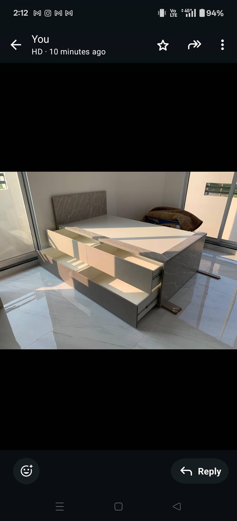 Imported Turkish Sheets Customized Bed with Side Table, and storage. 1