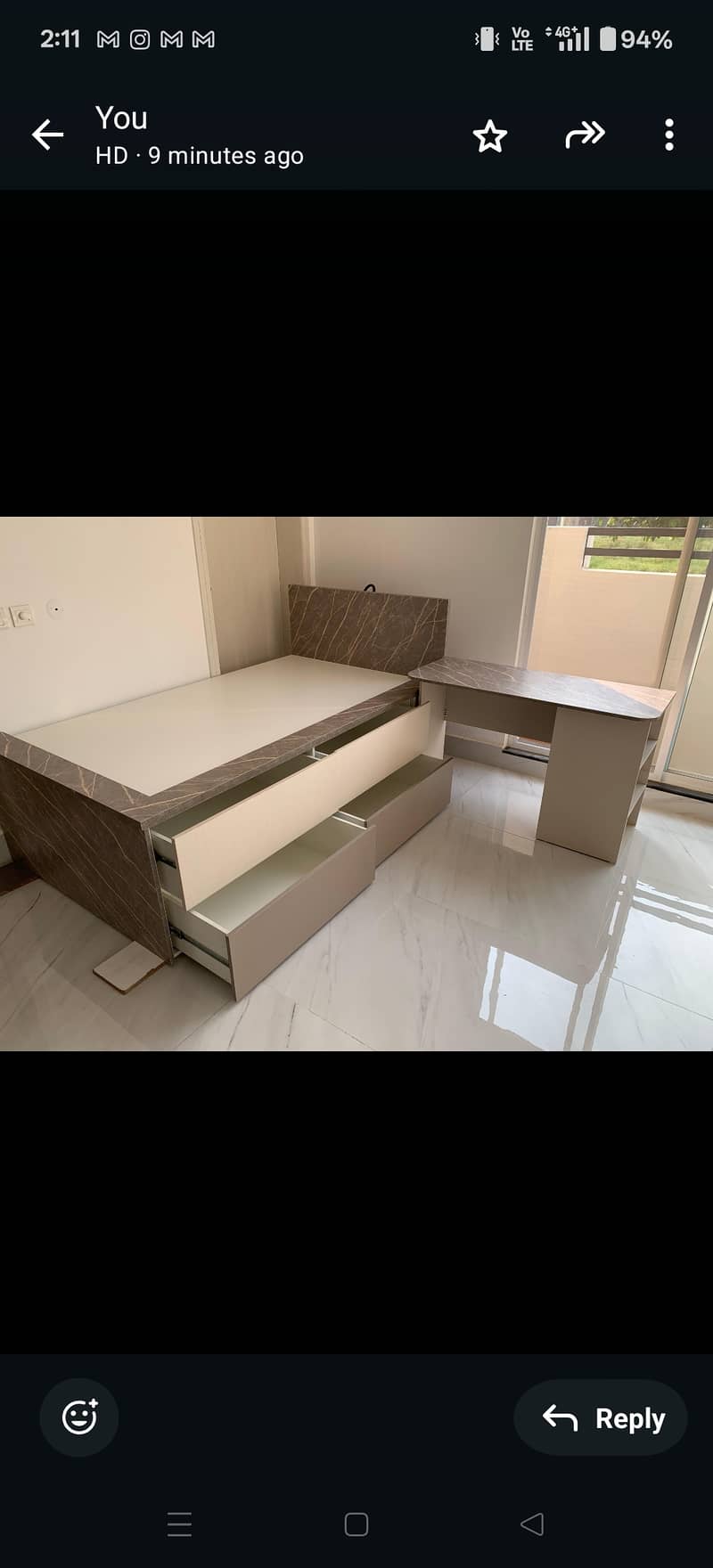 Imported Turkish Sheets Customized Bed with Side Table, and storage. 4