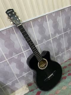 Black Acoustic 6 Strings Guitar For sale with Bag