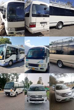 Toyota Coaster and Grand Cabin Available for Rent.