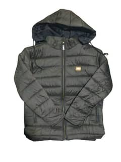 Men's Black Parachute Puffer Jacket-1 Pcs Hooded Neck Style