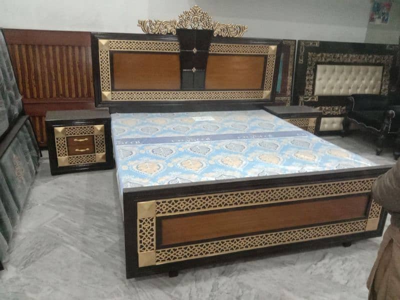 Brand New brass bed/double bed/side table/dressing table/ 2