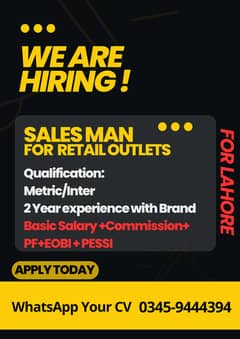 Sales Man For Retail Outlets