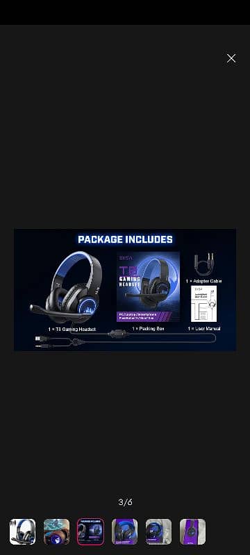 EKSA T8 Stereo Gaming Headset for PC, Mobile, PS4/PS5, XBOX 1