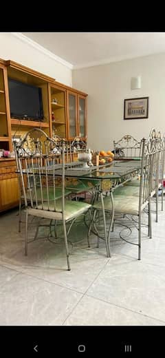 Original Rod Iron Dining Table for Sale with 8 Chairs