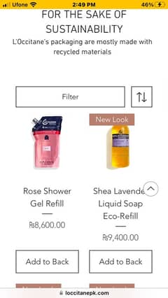 loccitane eco refill shower gel worth over 8600