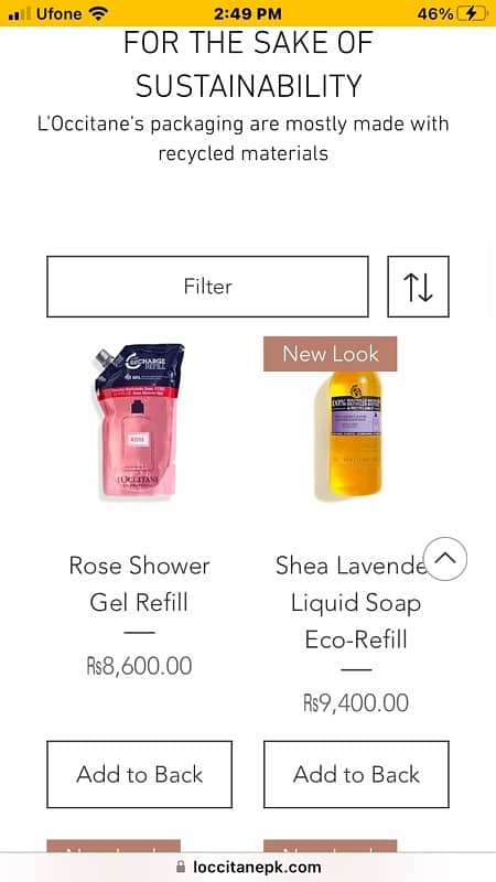 loccitane eco refill shower gel worth over 8600 0