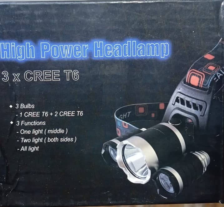 High Power LED Headlamp, Rechargeable 1