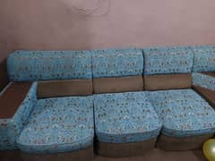 Brown and Sea Green Sofa Set