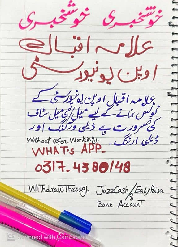 Hand Writing Assignment, Data Entry  Or Ms Typing Job Available 0