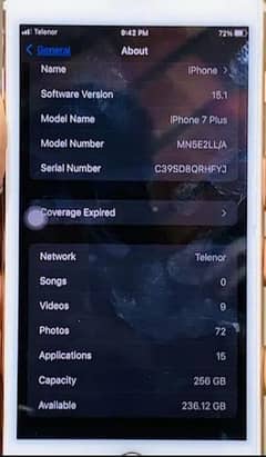 I phone 7 plus 256Gb PTA approved