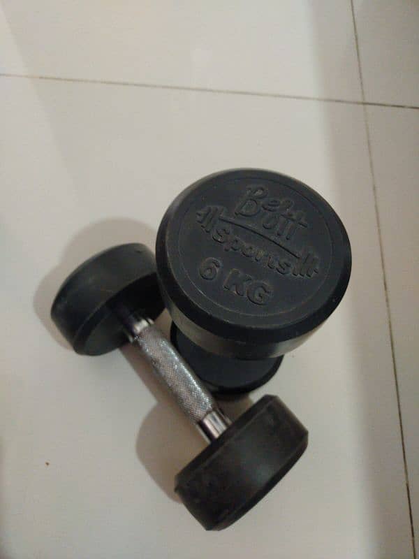 6 kg dumbbell set 1.5 to 2 months used 1