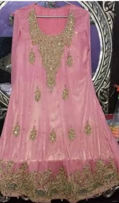 3 Pc stiched shaffon Embroidered dress and organza lehnga large size