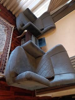 Arm Chairs , Grey Velvet