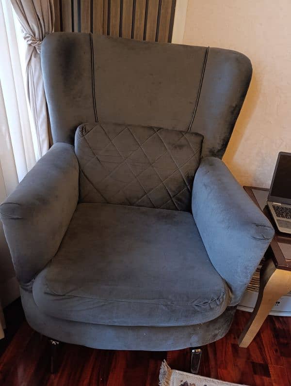 Arm Chairs , Grey Velvet 2