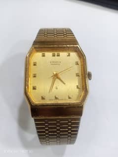 Vintage Citizen Japan Quartz watch Golden slim square shaped