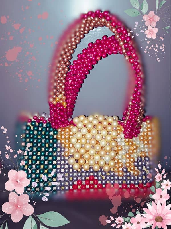 Multicolor beaded handbag 0