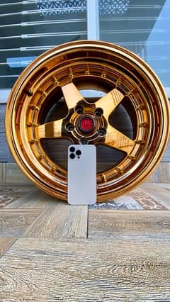 Rotiform Deep Dish Gold Chrome 114pcd Brand New Alloy Rims