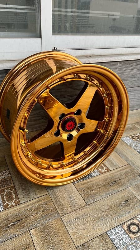 Rotiform Deep Dish Gold Chrome 114pcd Brand New Alloy Rims 1