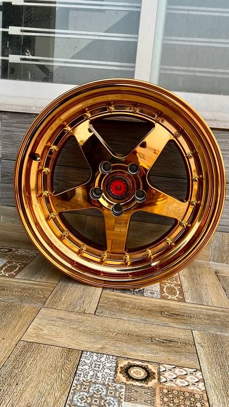 Rotiform Deep Dish Gold Chrome 114pcd Brand New Alloy Rims 2