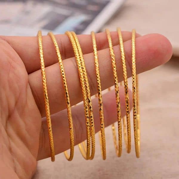 8 pcs Gold plated Indian bangle 1