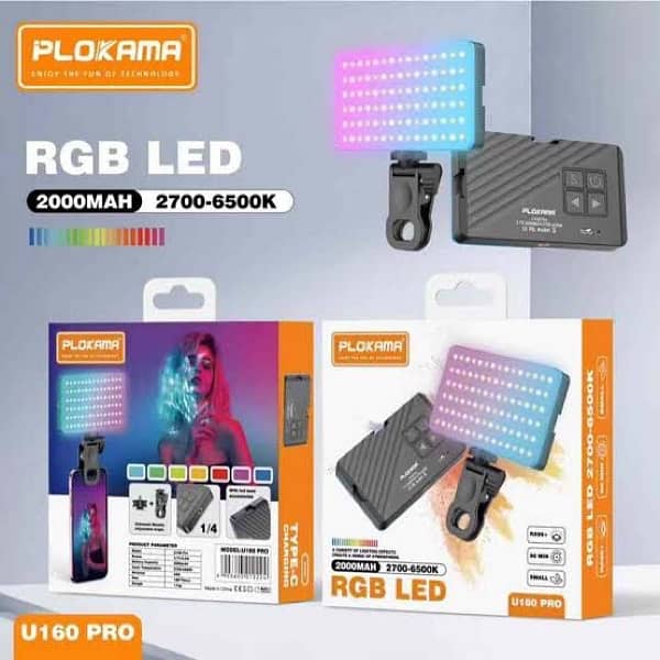 Plokama U160 PRO RGB Selfie Light – Portable Mini Clip LED Video Light 1