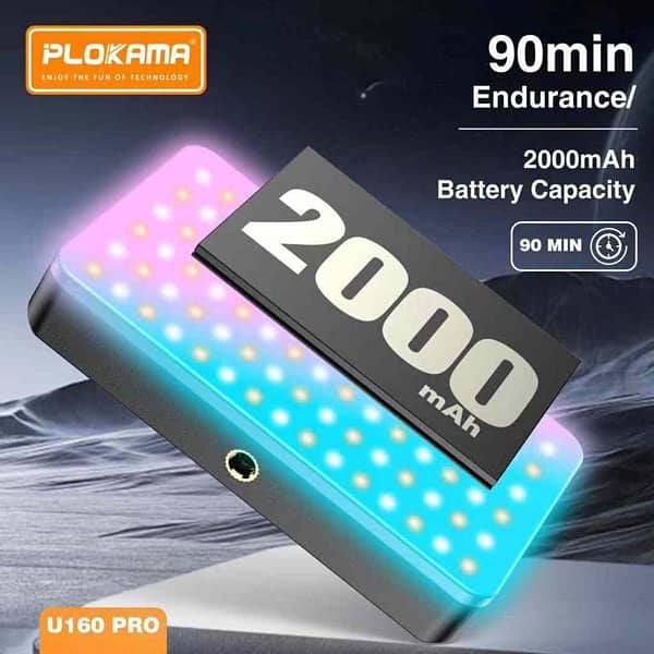 Plokama U160 PRO RGB Selfie Light – Portable Mini Clip LED Video Light 2