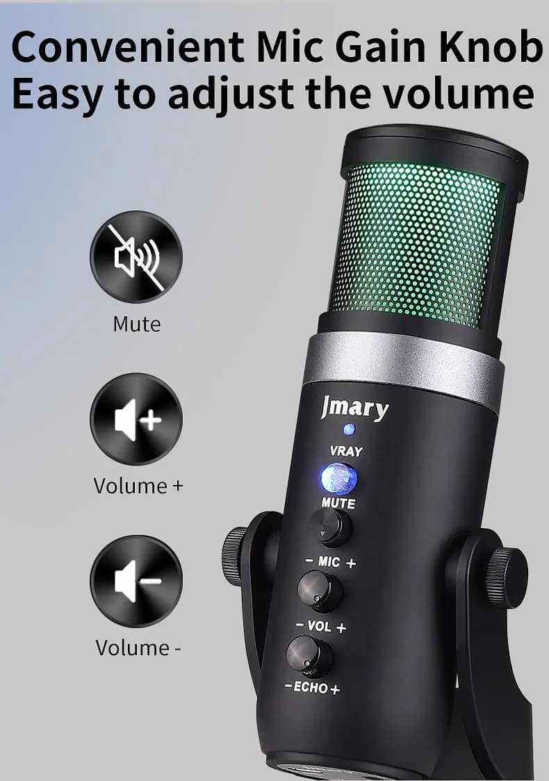 Jmary MC-PW9 RGB USB recording Microphone 2