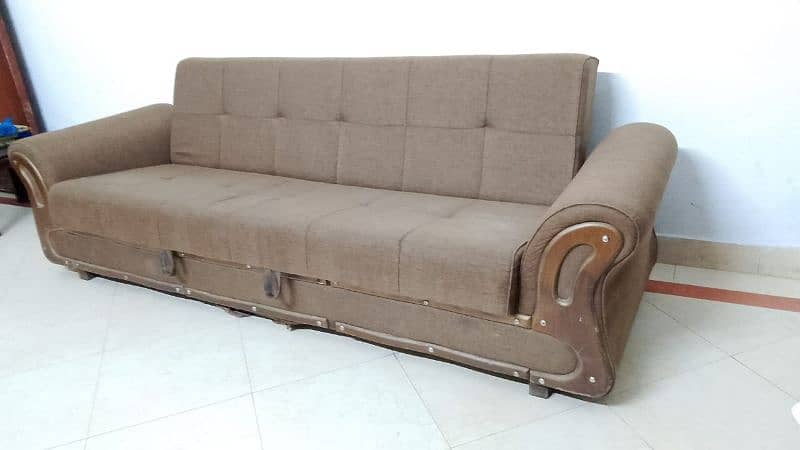 MotlyFoam Sofa cum Bed with storage box 3