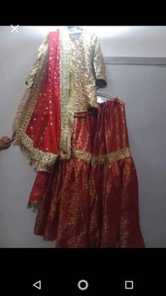 Gharara with shirt and jewellery set pars