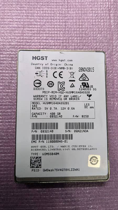 HGST 400gb 0