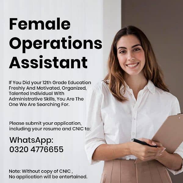 "Female Operations Assistant" 0