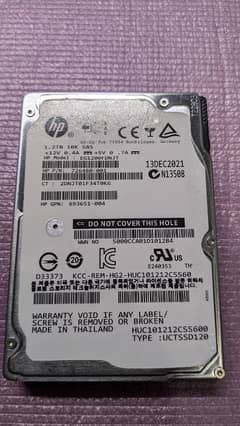 HP 1.2 TB Hdd sas 10k/hard drive/hp hard drive/dell hard drive